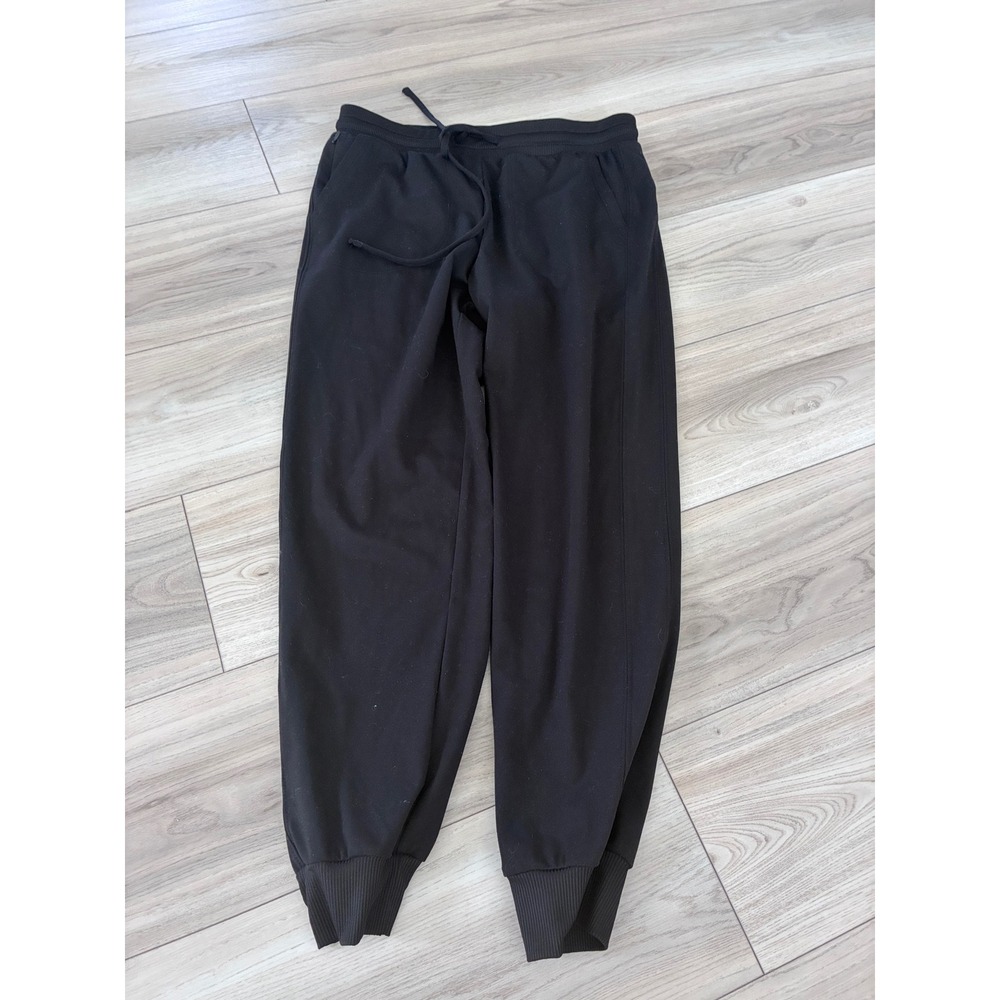 Rachel Zoe Womens Black Drawstring Jogger Pants Size Medium Ribbed Cuffs